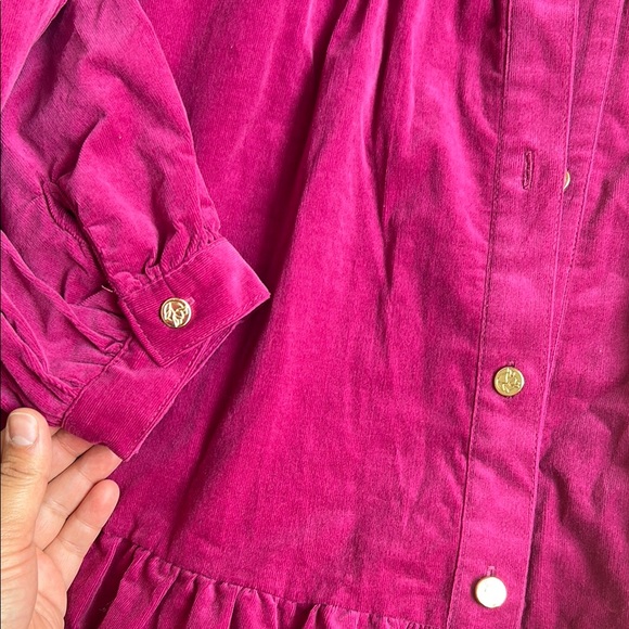 Draper James Fuchsia Long Sleeve Dress - Picture 3 of 5